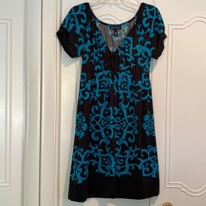 INC teal and black dress